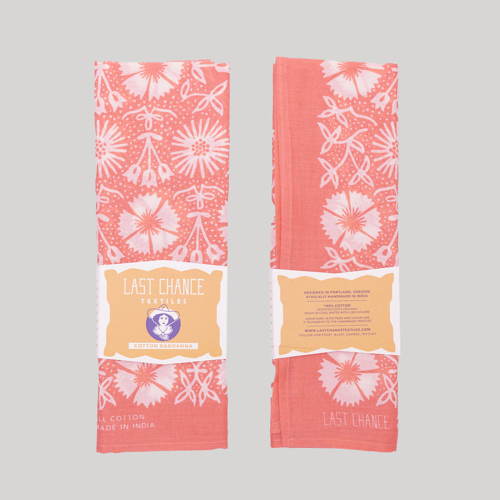 Cotton Aster Bandana | Grapefruit | Last Chance Textiles