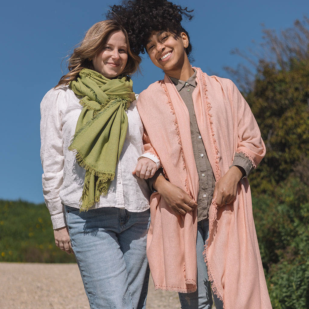 Silk Noil Wrap Scarves