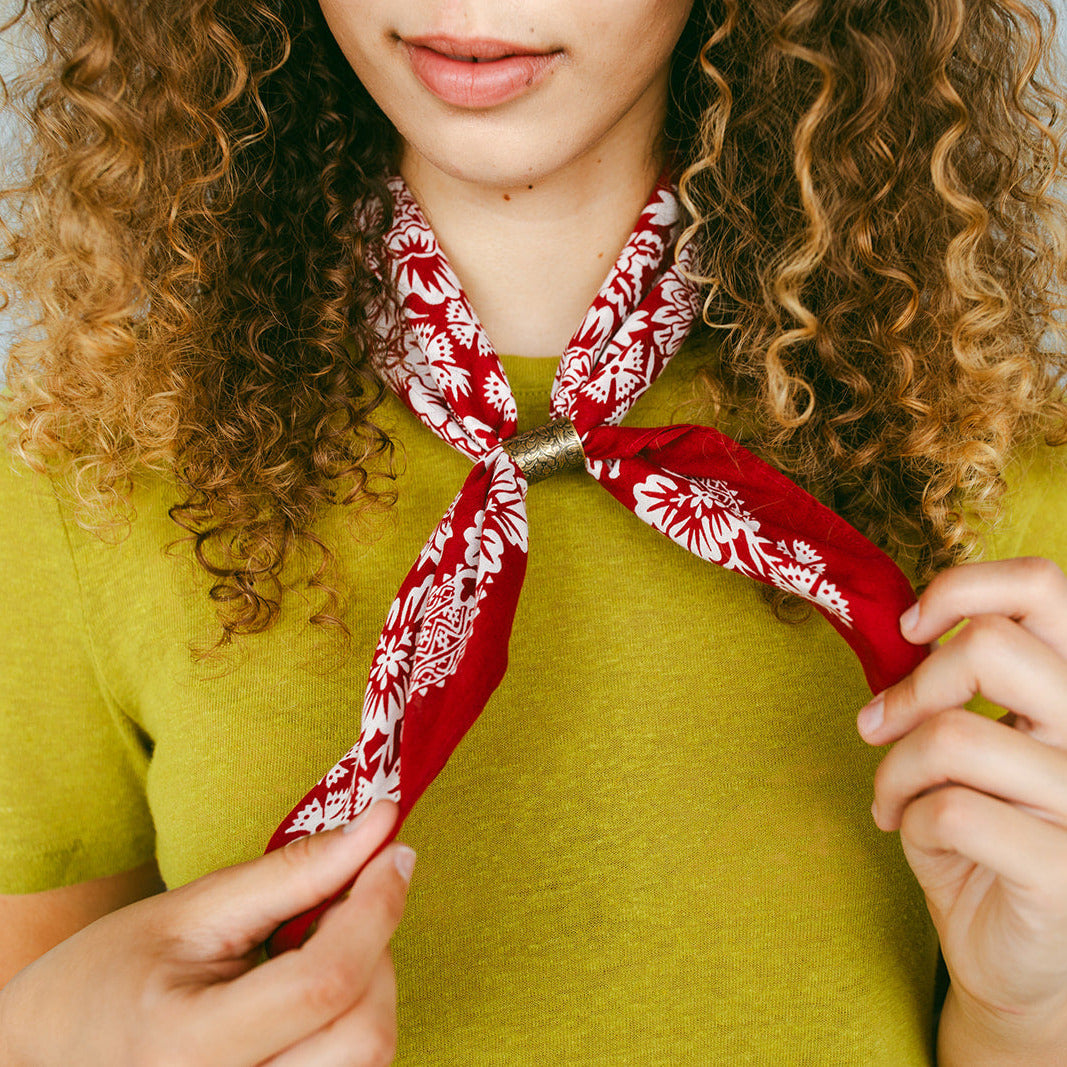 Cotton Blossom Bandana | Brick