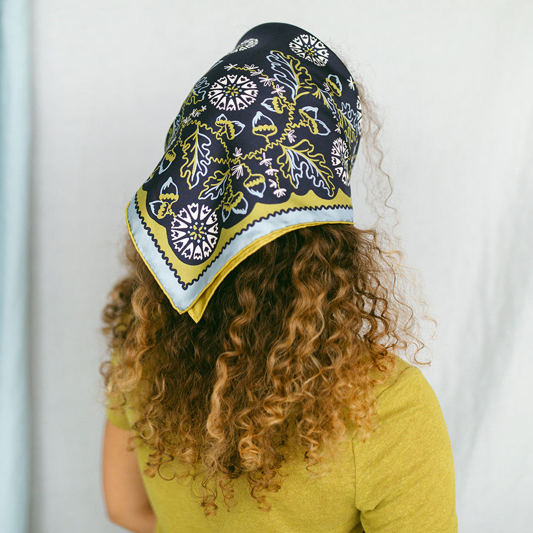 Twofer Silk Scarf - Acorn