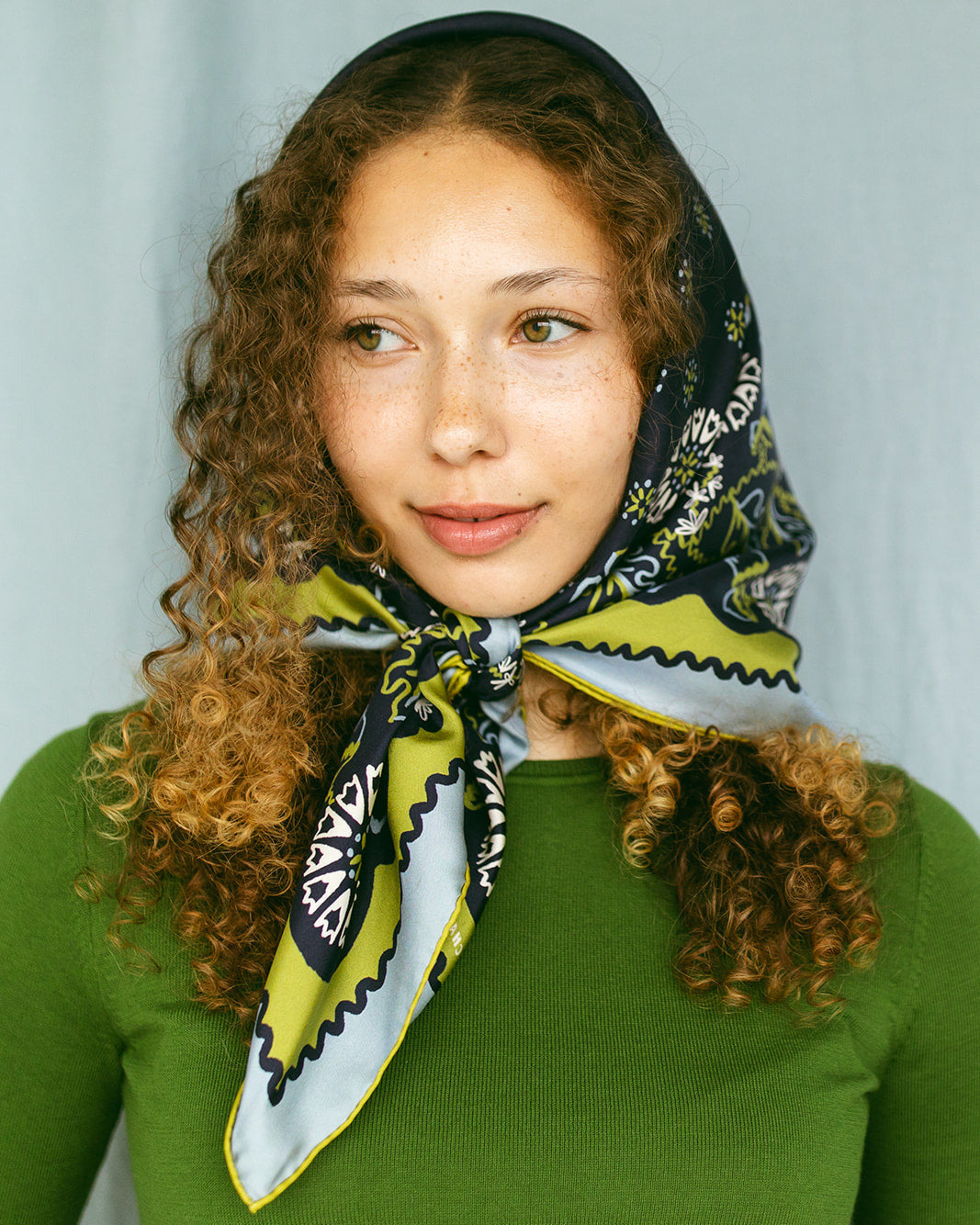 Twofer Silk Scarf - Acorn