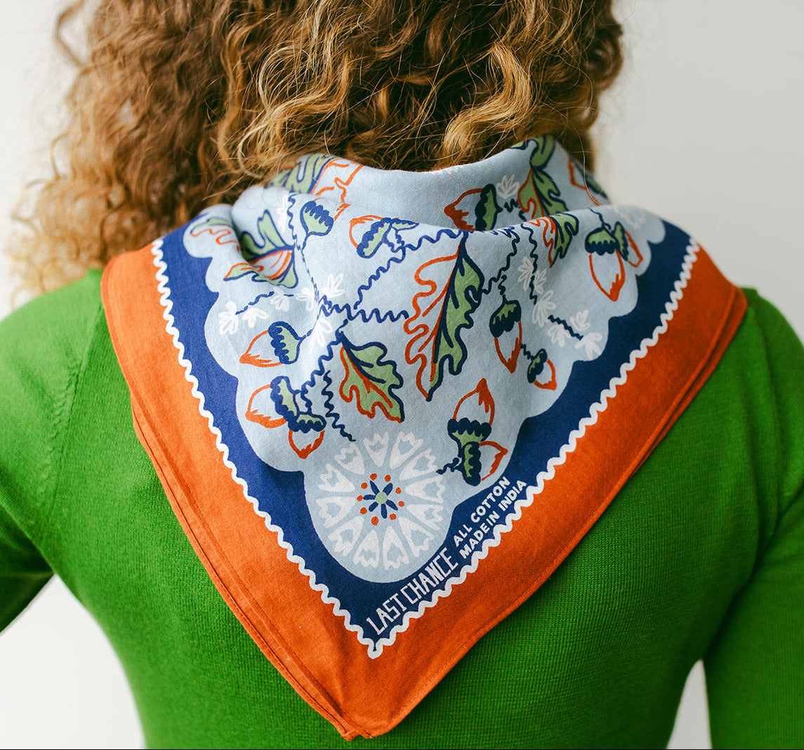 Cotton Acorn Bandana | Cloudy