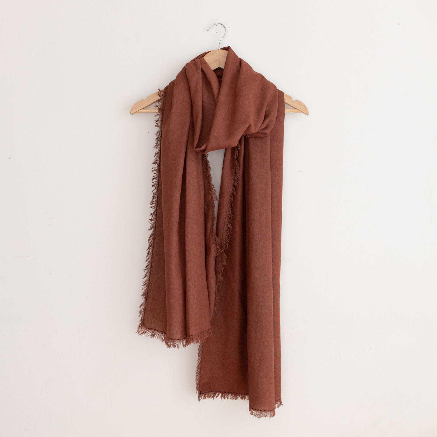 Silk Noil Wrap Scarf | Redwood