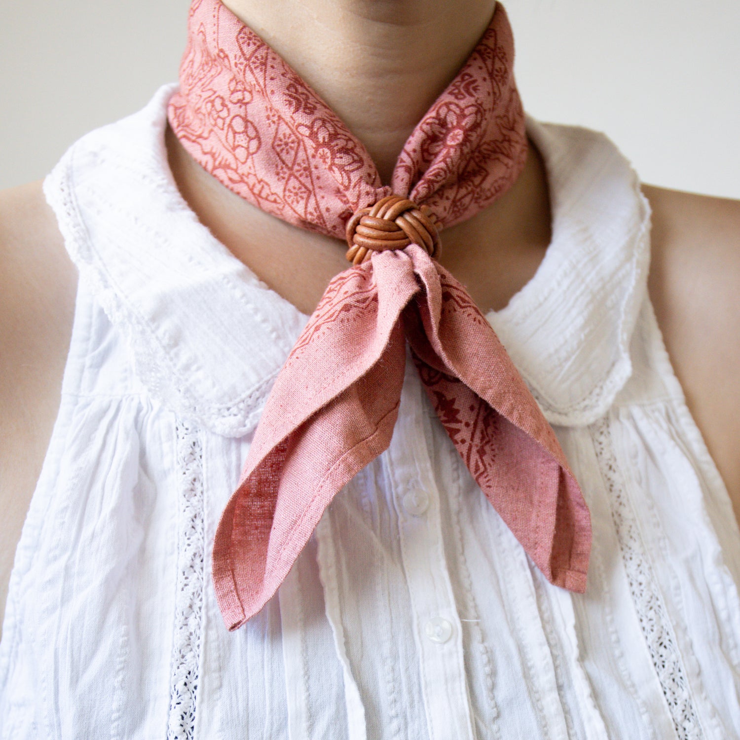 Natural Dye Silk Bandana | Cameo Pink (PRE-ORDER FEBRUARY DELIVERY)