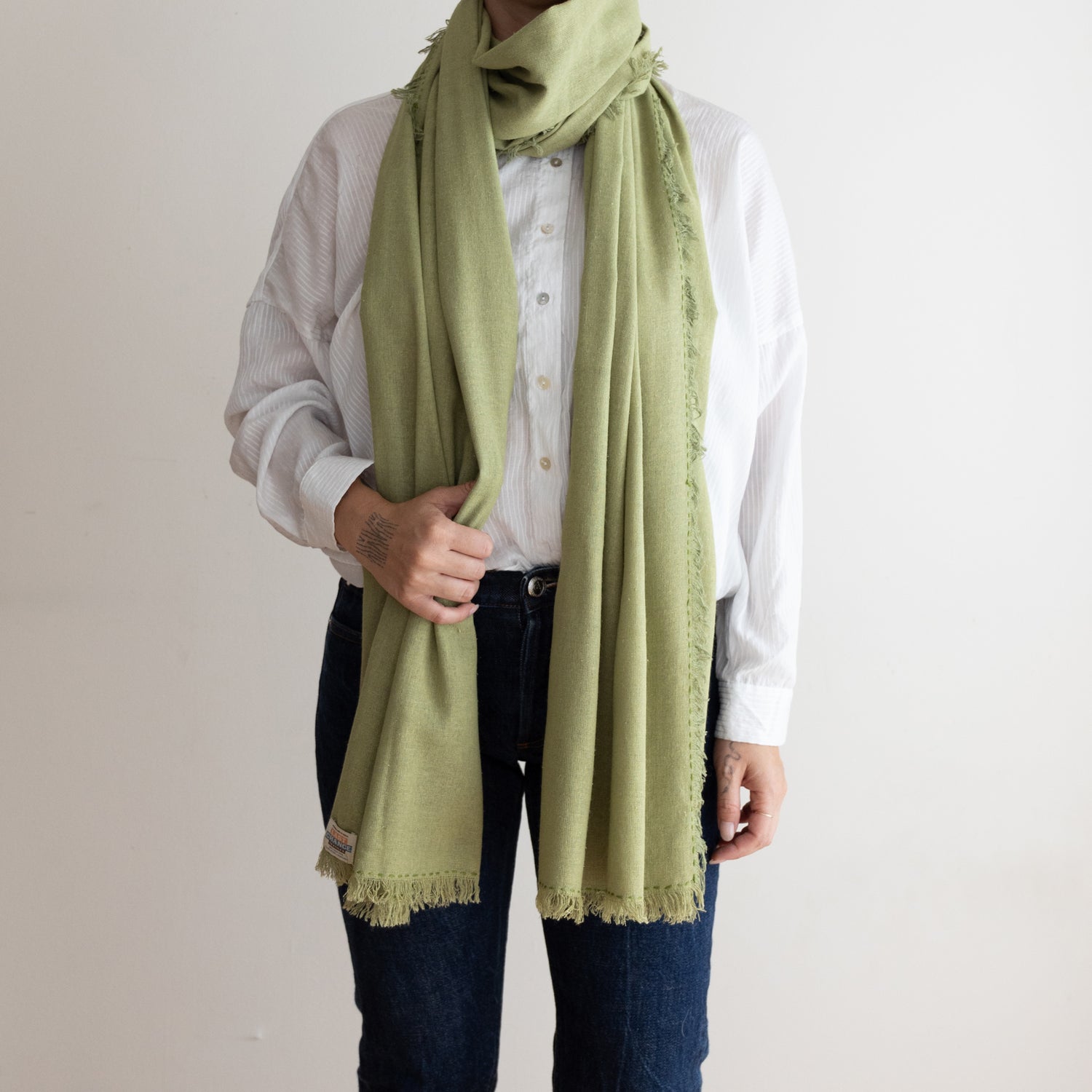 Silk Noil Wrap Scarf | Alfalfa