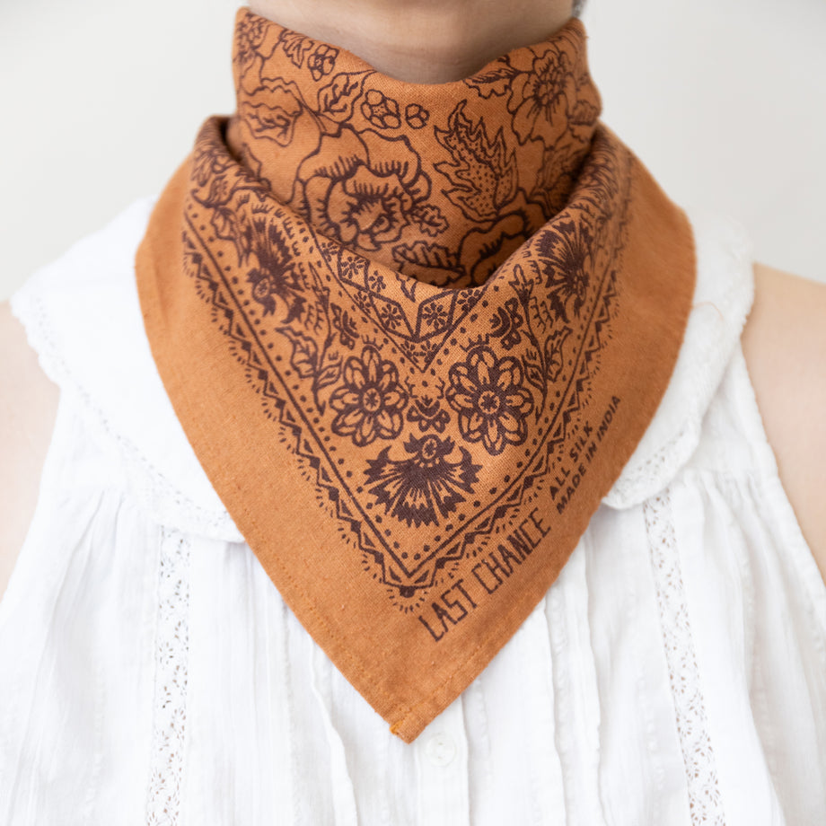 Natural Dye Silk Bandana | Golden Oak – lastchancetextiles