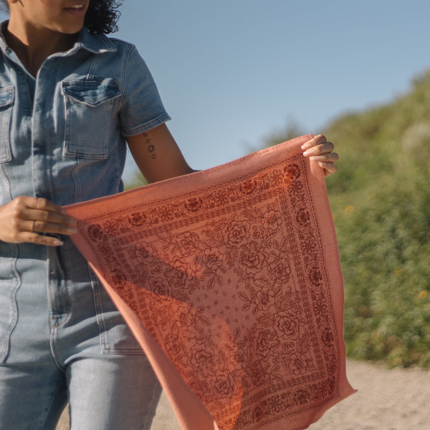 Natural Dye Silk Bandana | Cameo Pink (PRE-ORDER FEBRUARY DELIVERY)