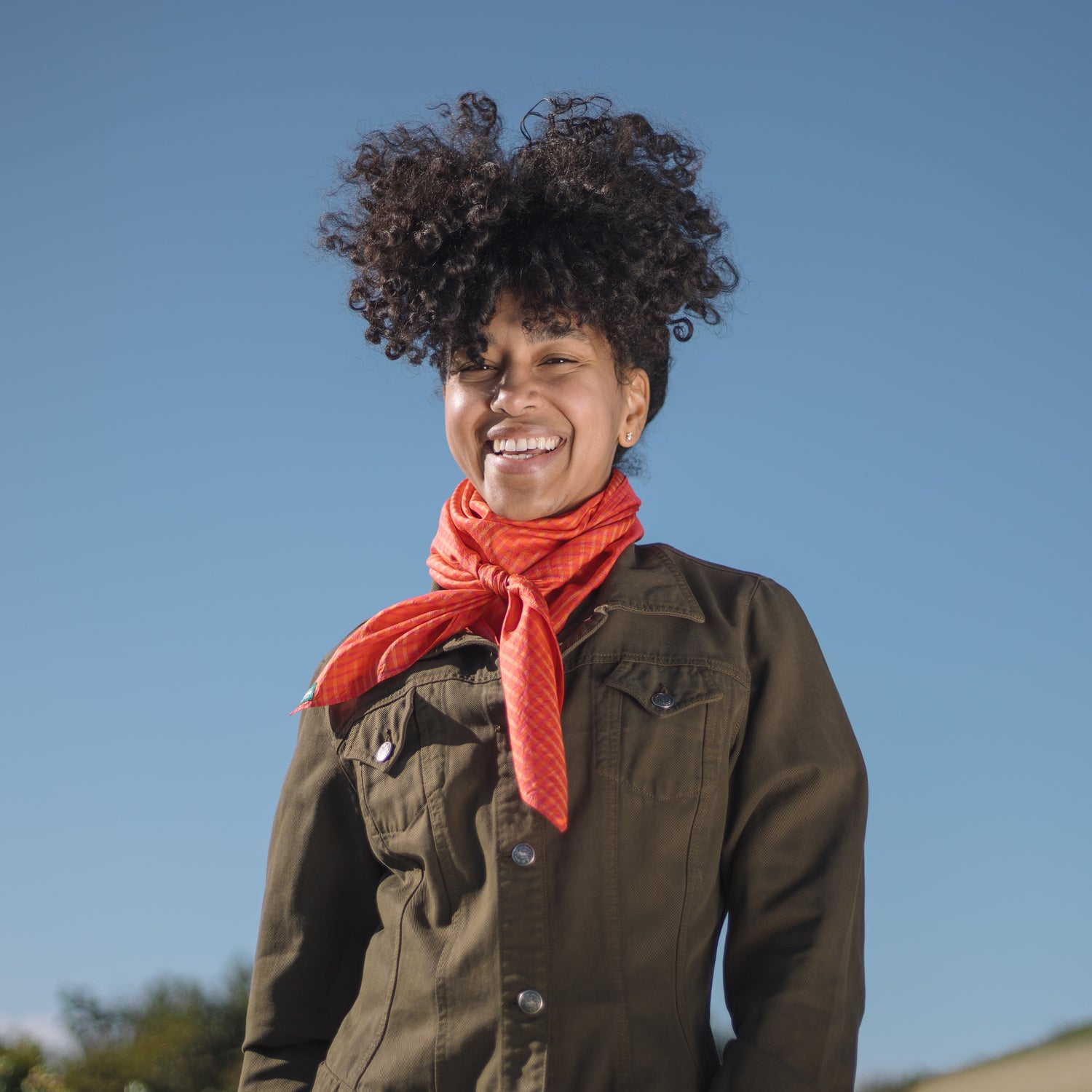 Light Silk Cowboy Scarf - Janie in Hot Tamale