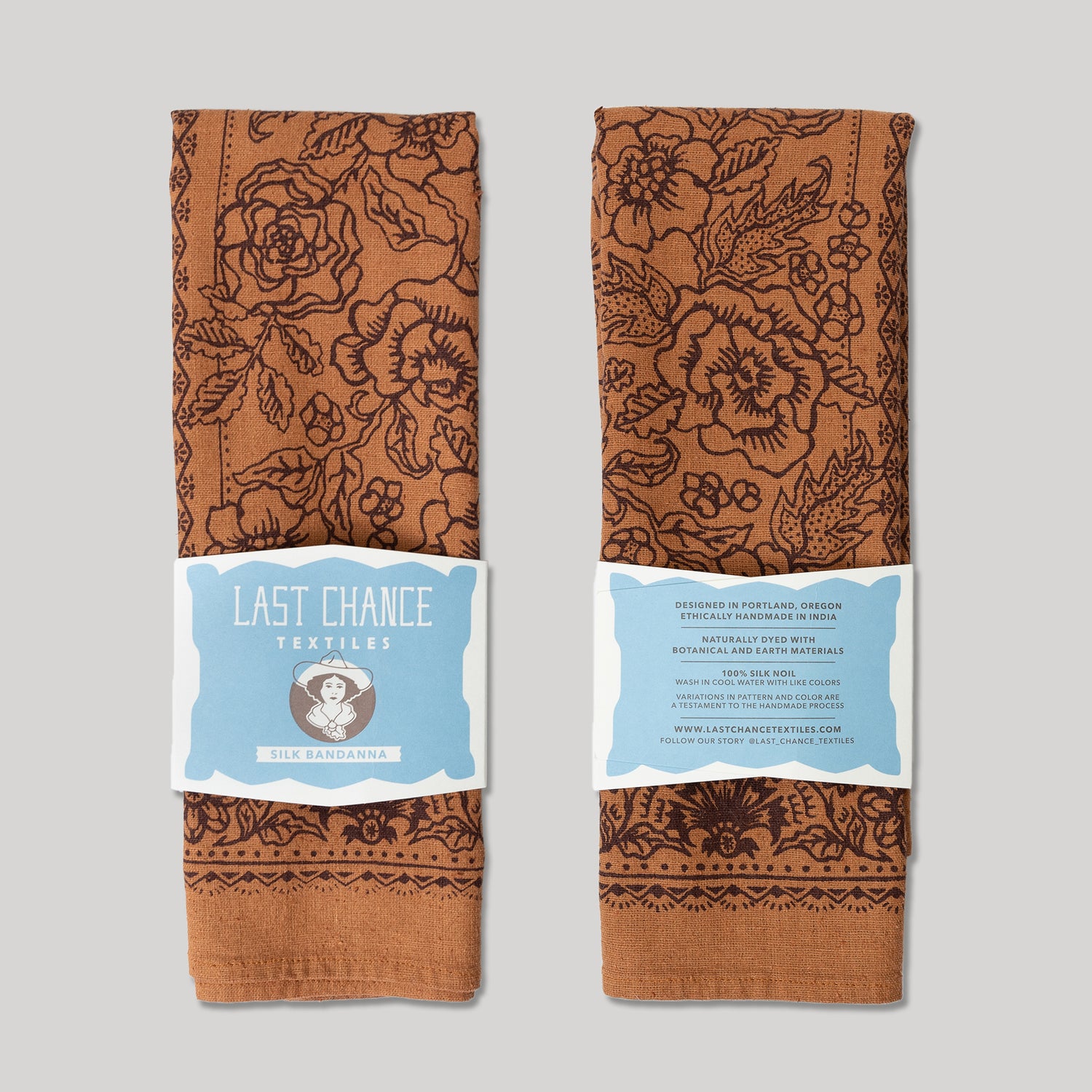 Natural Dye Silk Bandana | Golden Oak