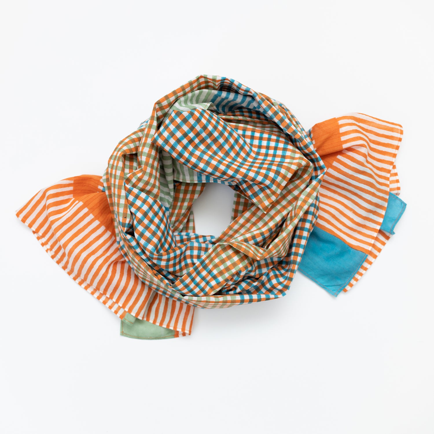 Blockprint Cotton Stole- Roger in Picnic