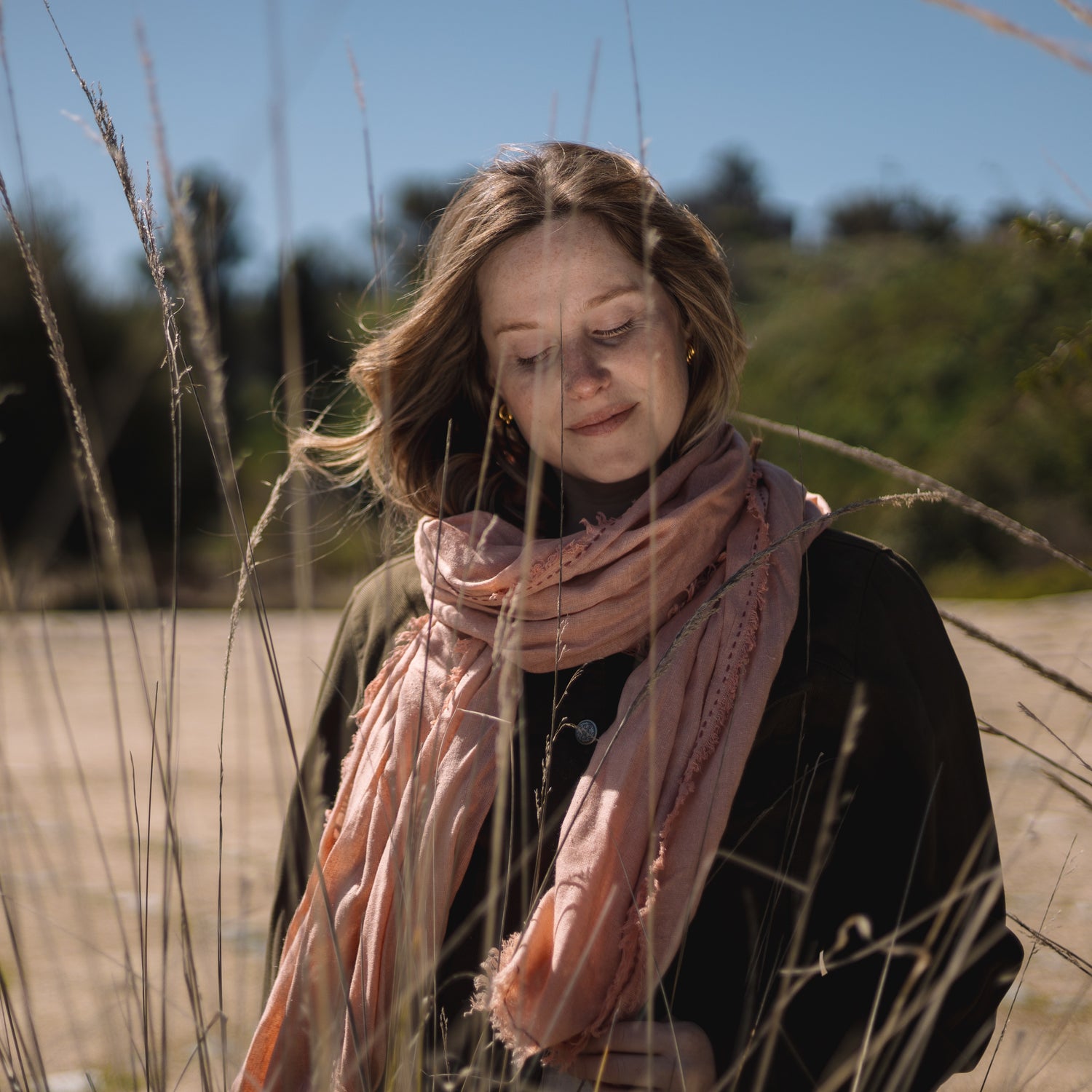 Silk Noil Wrap Scarf | Viola
