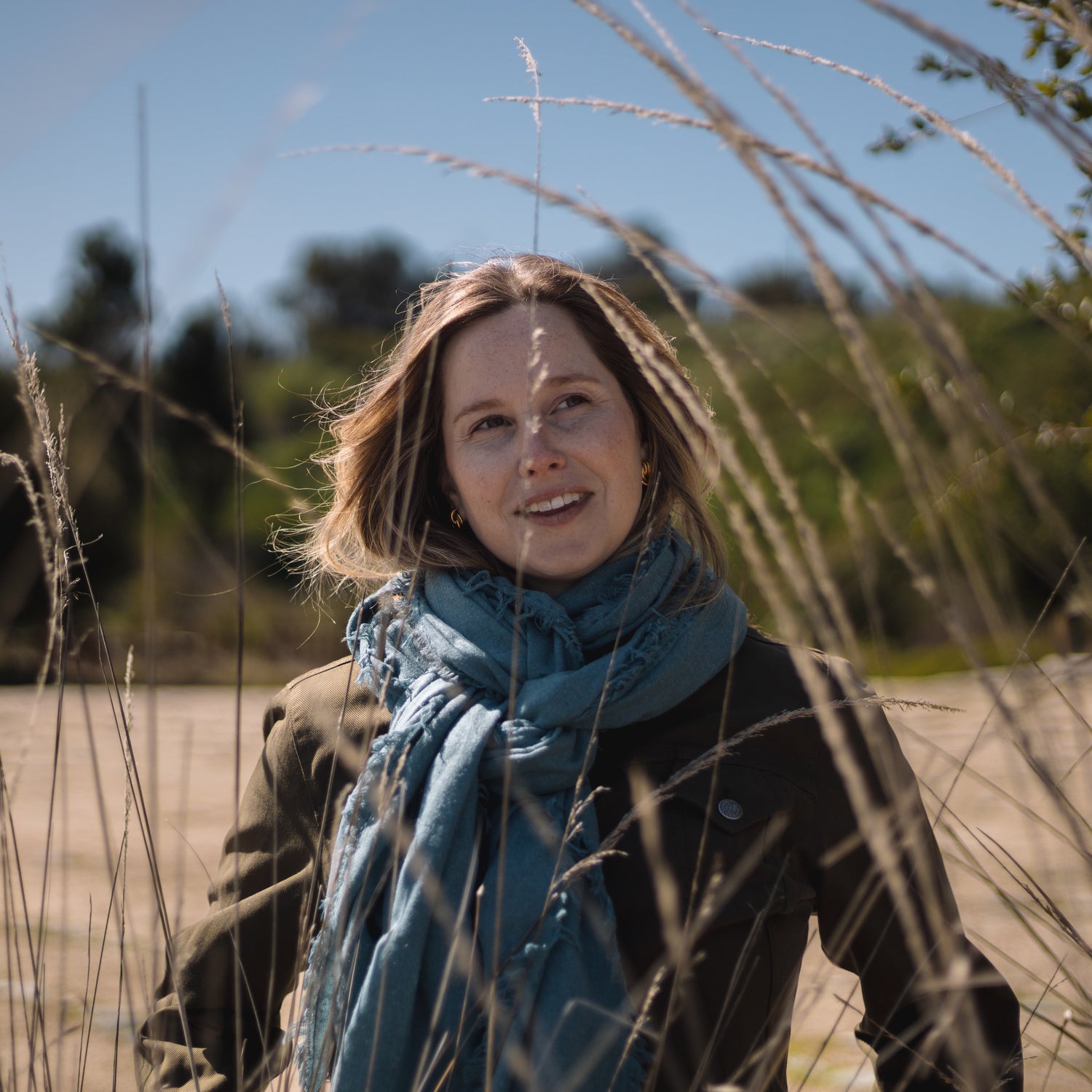 Silk Noil Wrap Scarf | Woad Blue