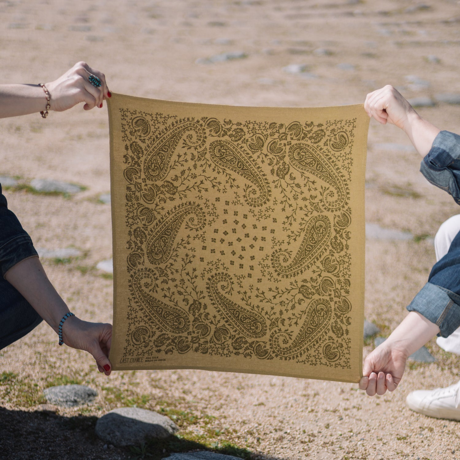 Natural Dye Silk Bandana | Chebula