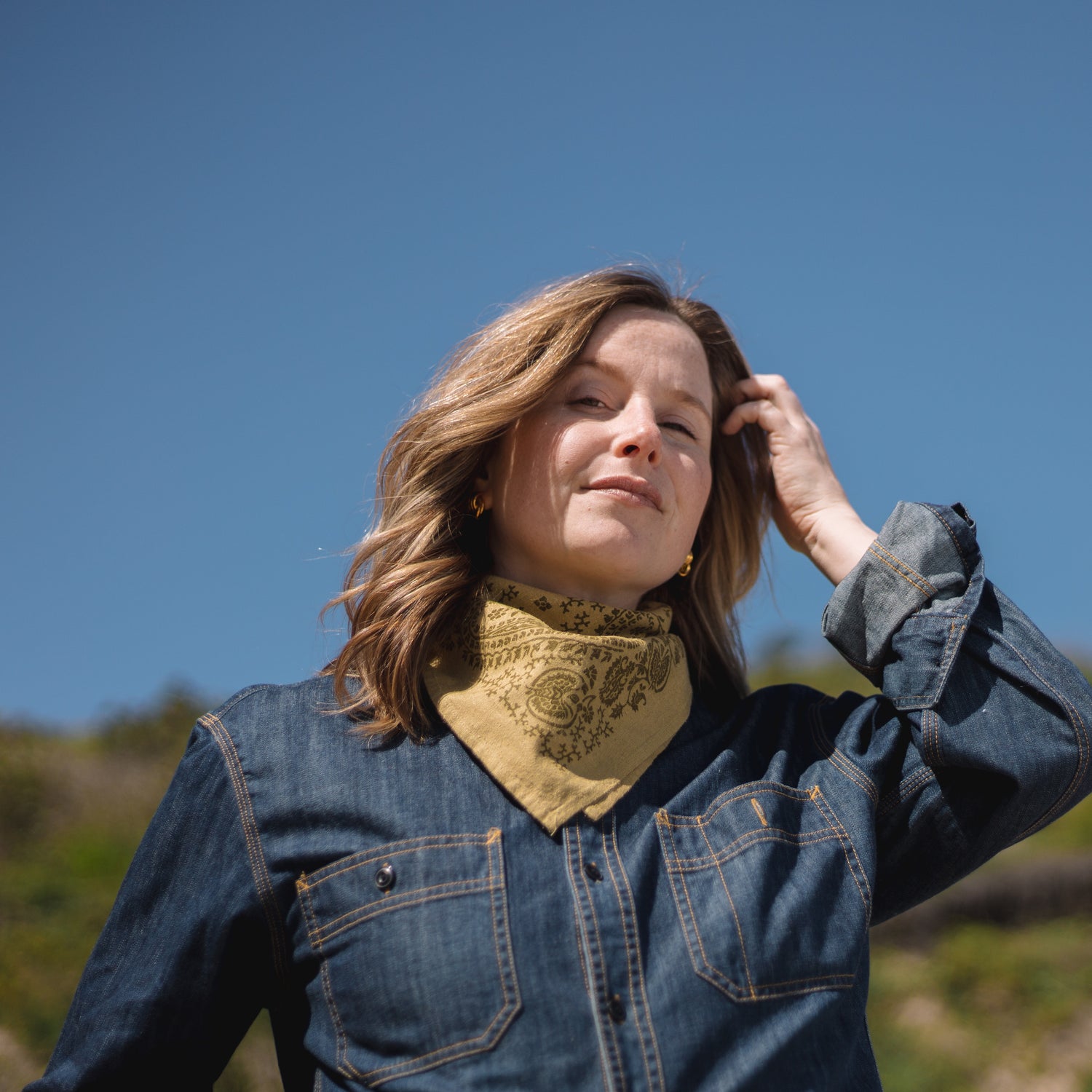 Natural Dye Silk Bandana | Chebula