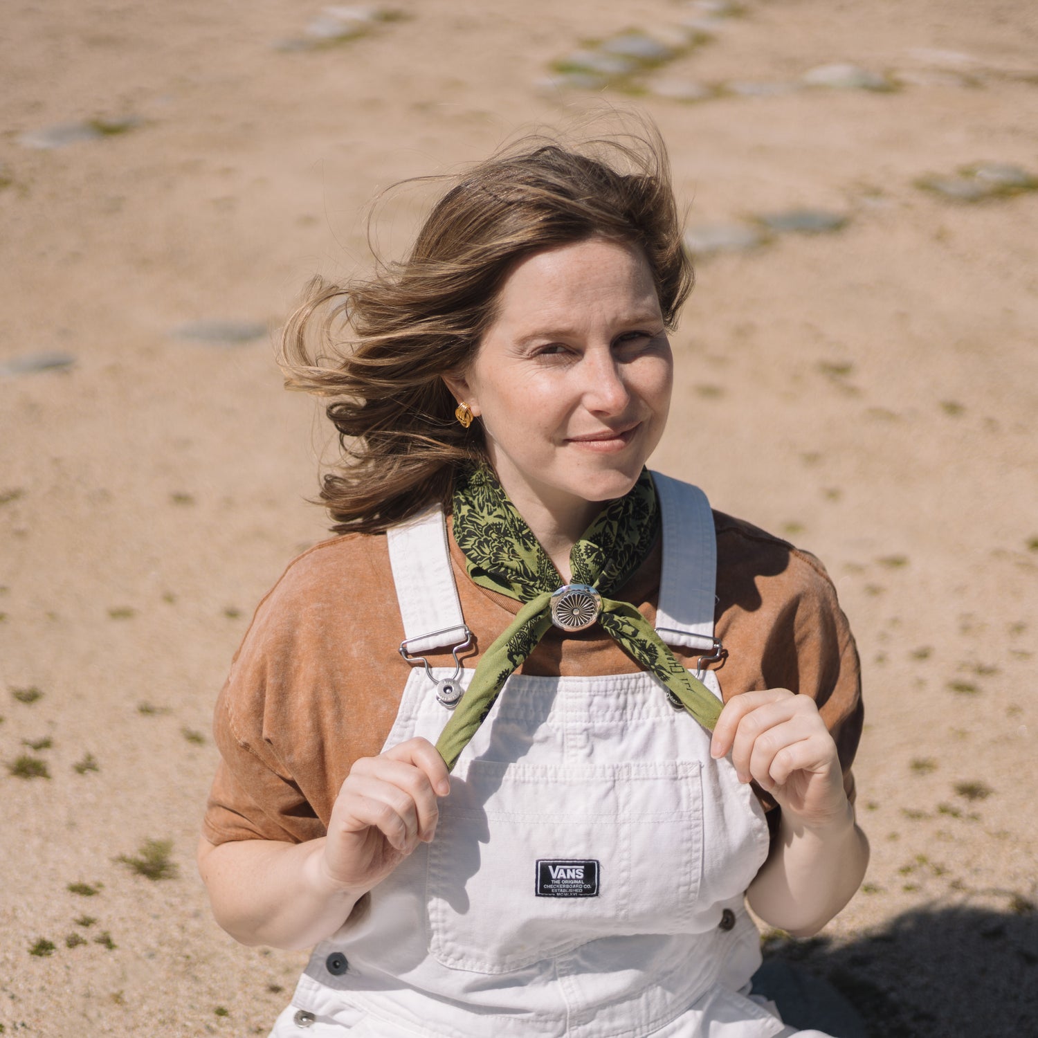 Natural Dye Silk Bandana | Grass Green