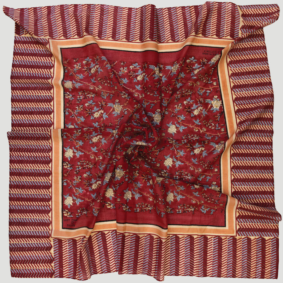 小物 eaphi INDIA PATTERN SATIN SCARF Geometric Pattern Long Silk Scarf - SusanSilk