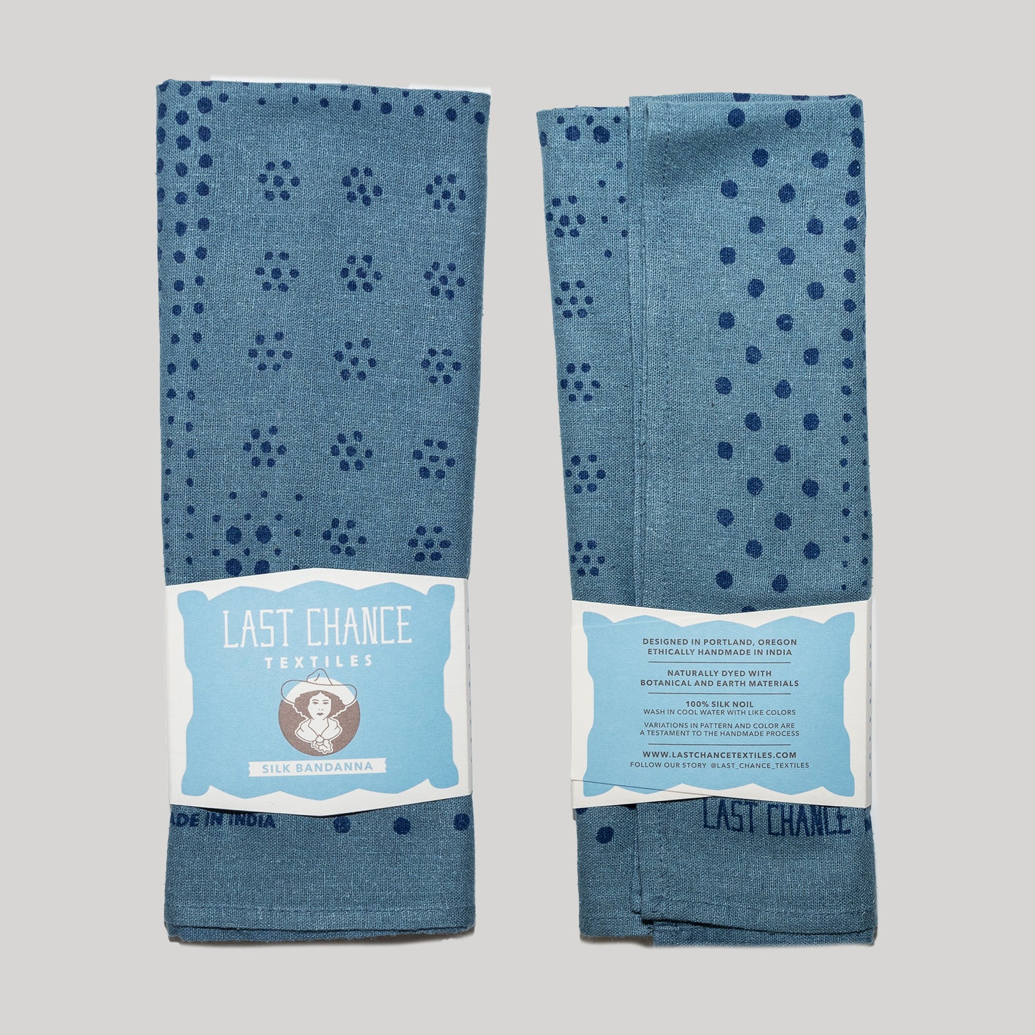 Natural Dye Silk Bandana | Indigo