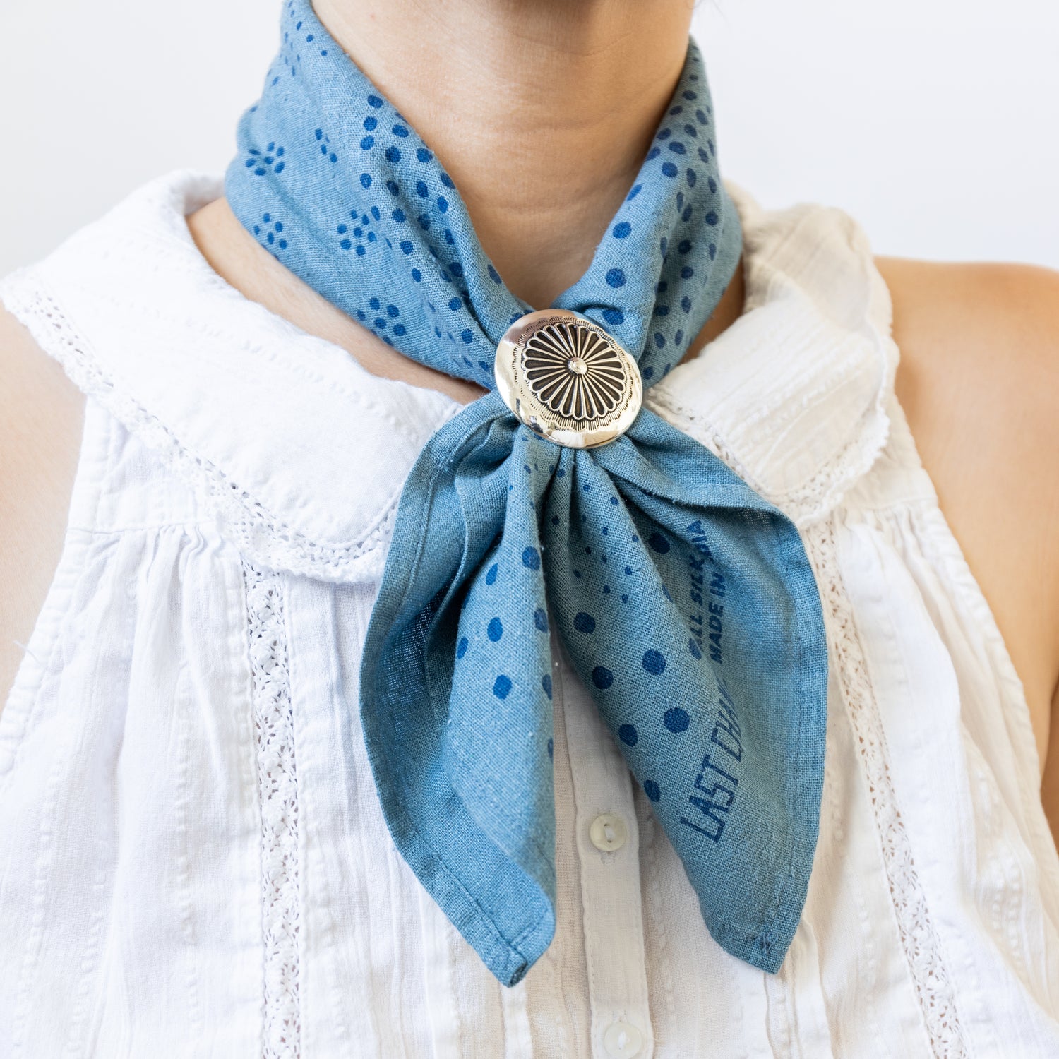 Natural Dye Silk Bandana | Indigo