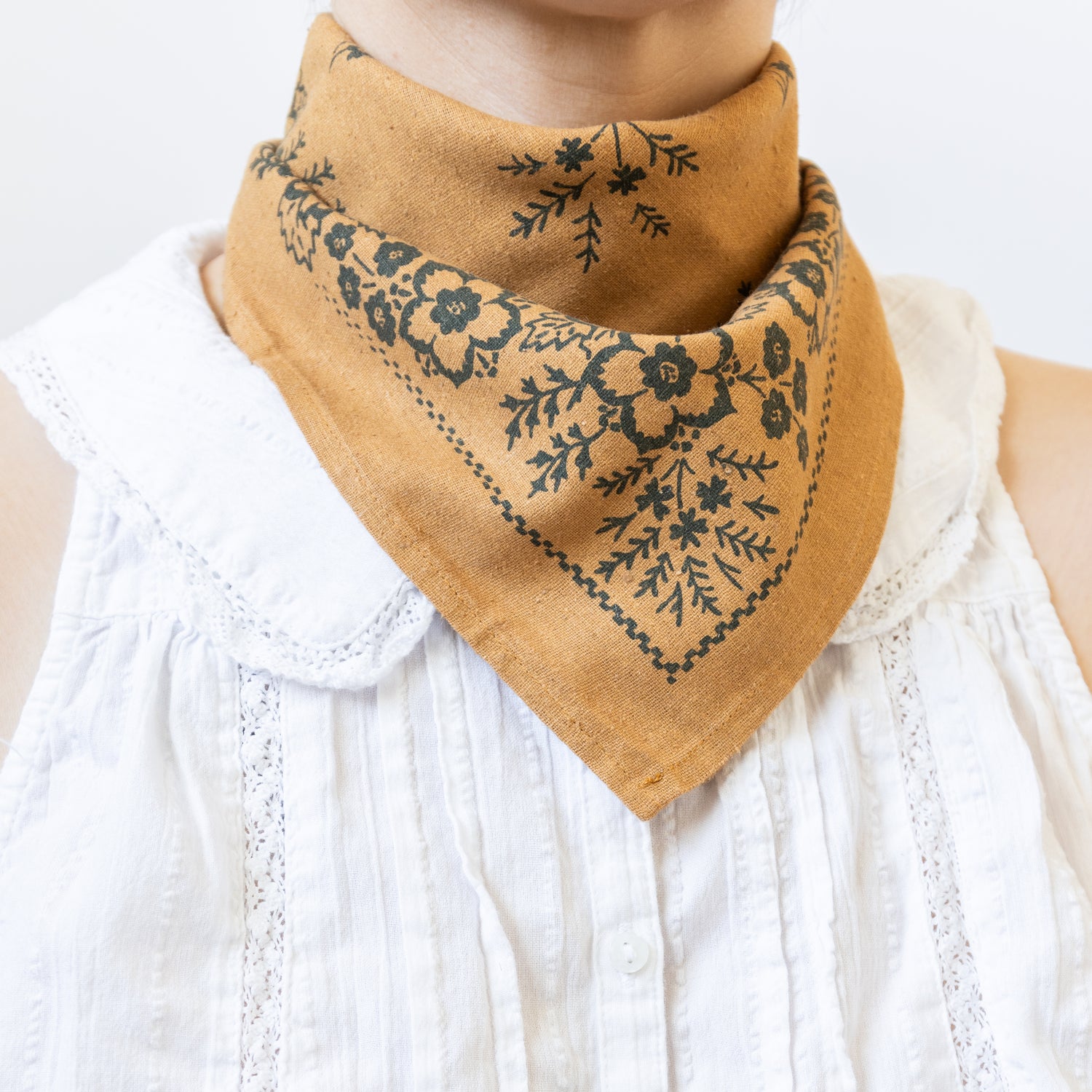 Natural Dye Silk Bandana | Ochre (PRE-ORDER FEBRUARY DELIVERY)