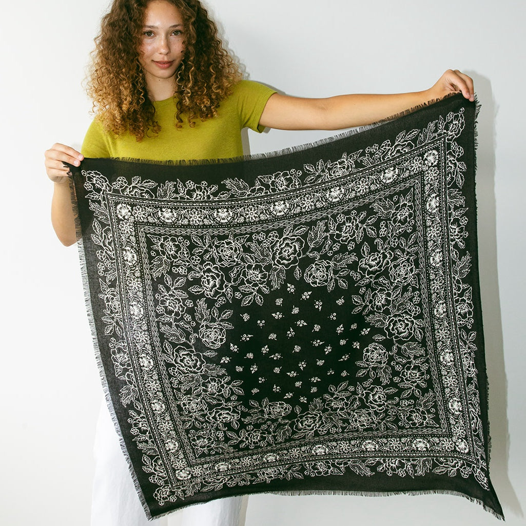 Big Silk Noil Bandana | Black (Pre-Order Early October)