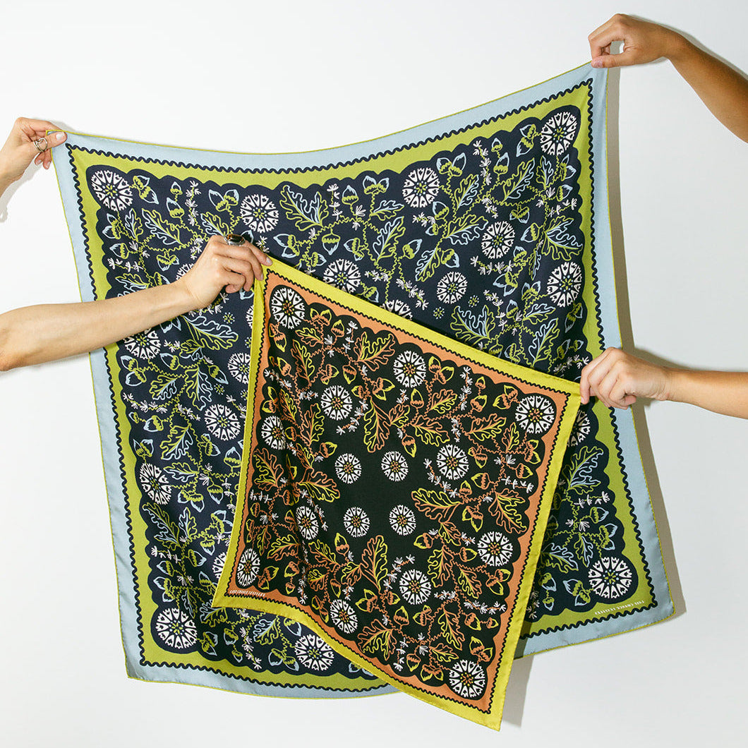 Twofer Silk Scarf - Acorn