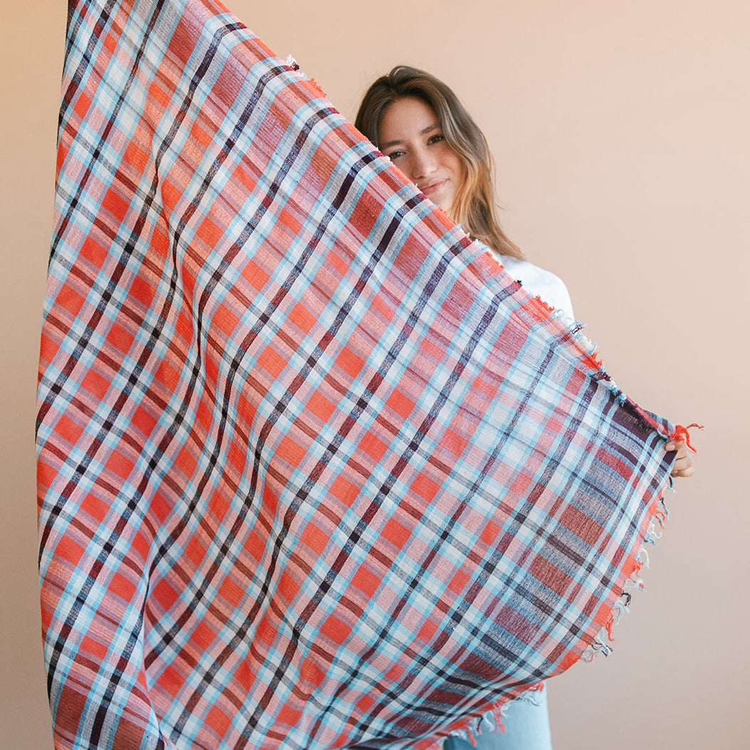 Khadi Cowboy Scarf - Ansell in Ruby