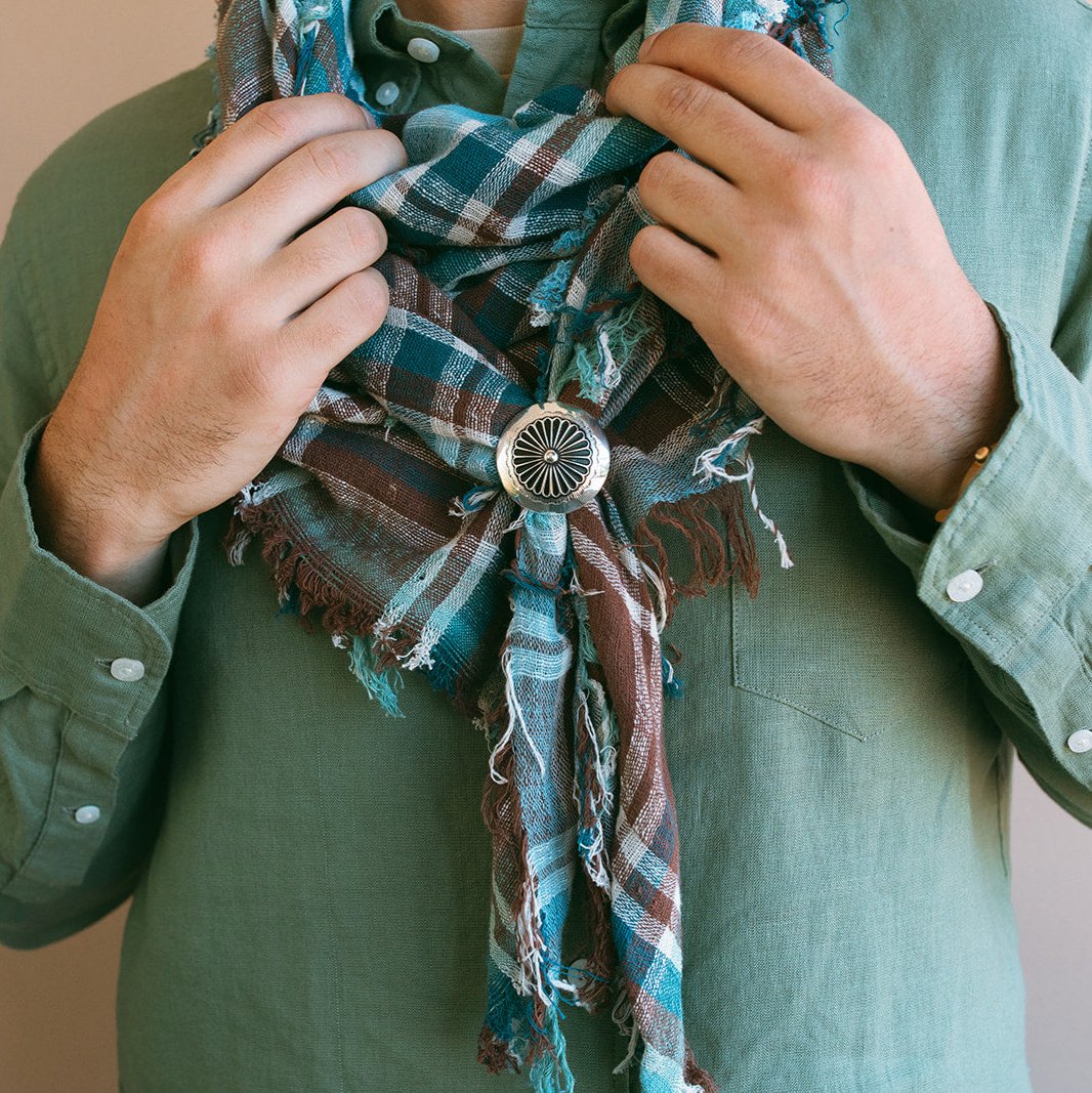 Khadi Cowboy Scarf - Ansell in Jade