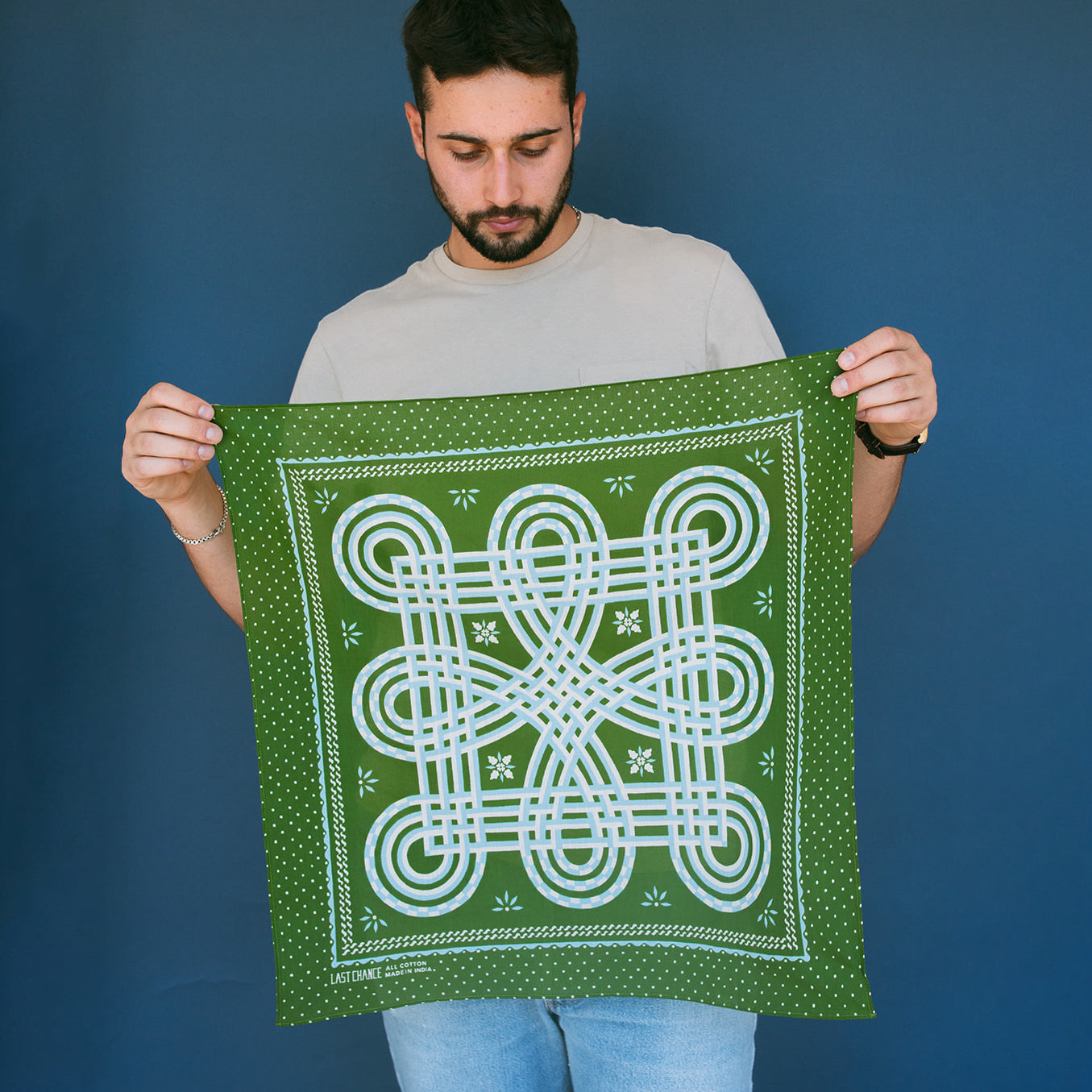 Cotton Love Knot Bandana | Olive