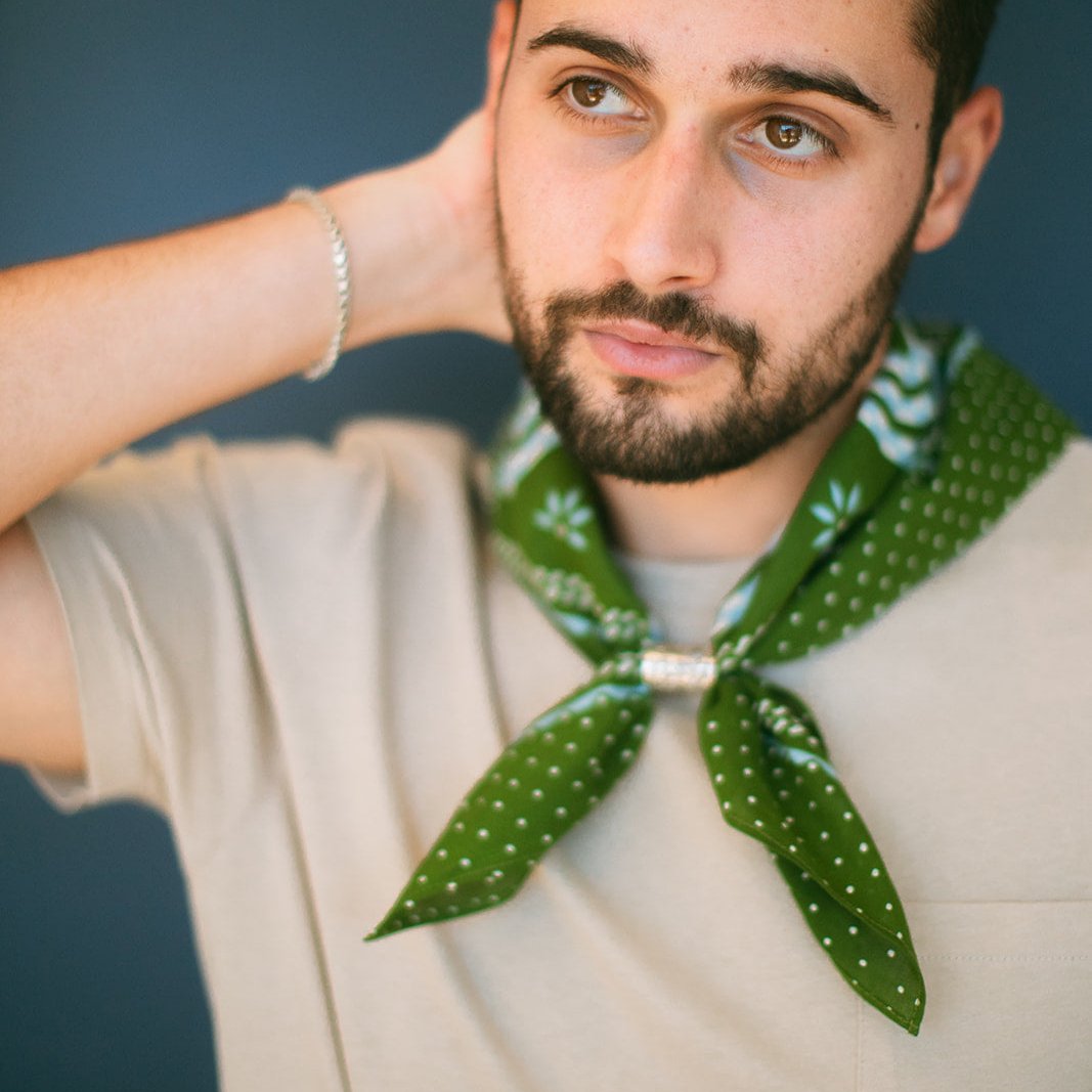Cotton Love Knot Bandana | Olive