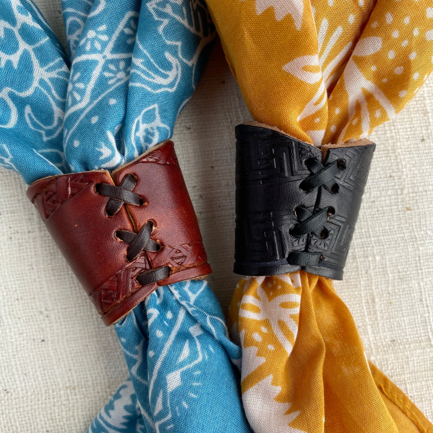 Hand-Stamped Bandana Slide