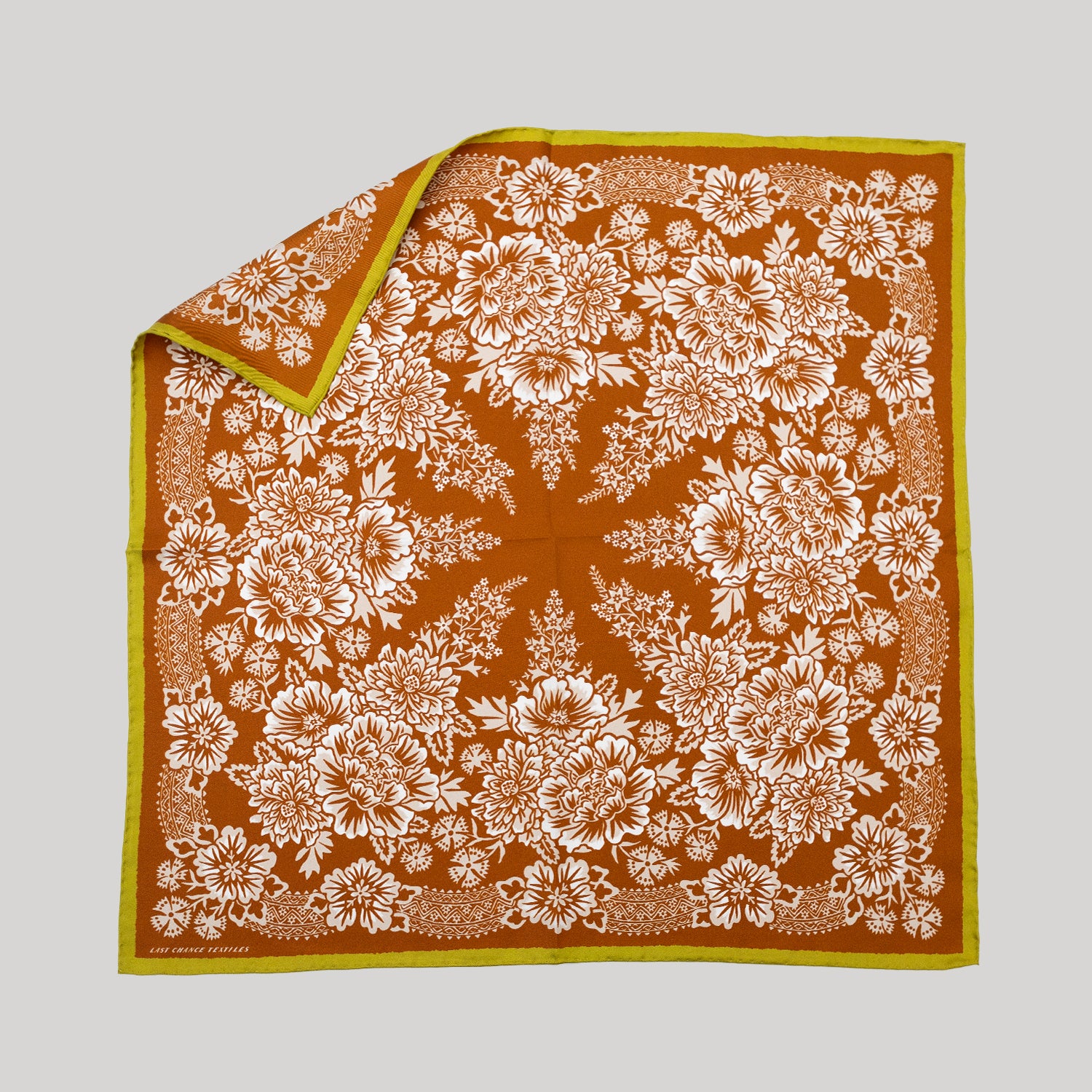 Silk Twill Scarf - Blossom in Tobacco
