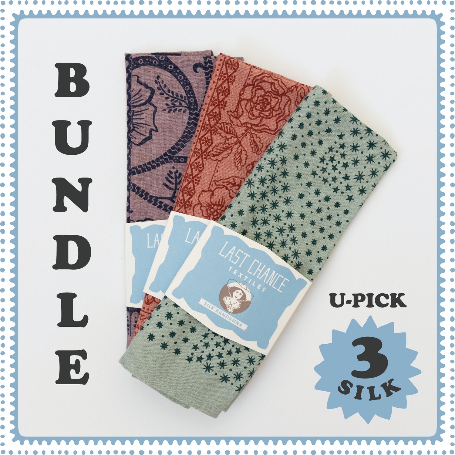 Bundle: Any 3 Silk Bandanas