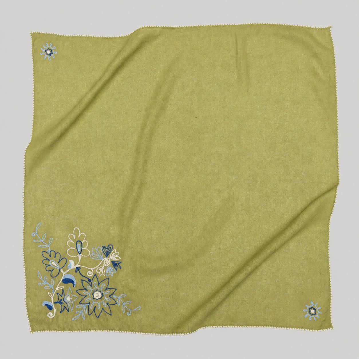 Chainstitch Silk Noil Bandana | Loose Leaf (PRE-ORDER FEBRUARY DELIVERY)