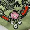 Embroidered Silk Bandana | Blossom - Grass Green