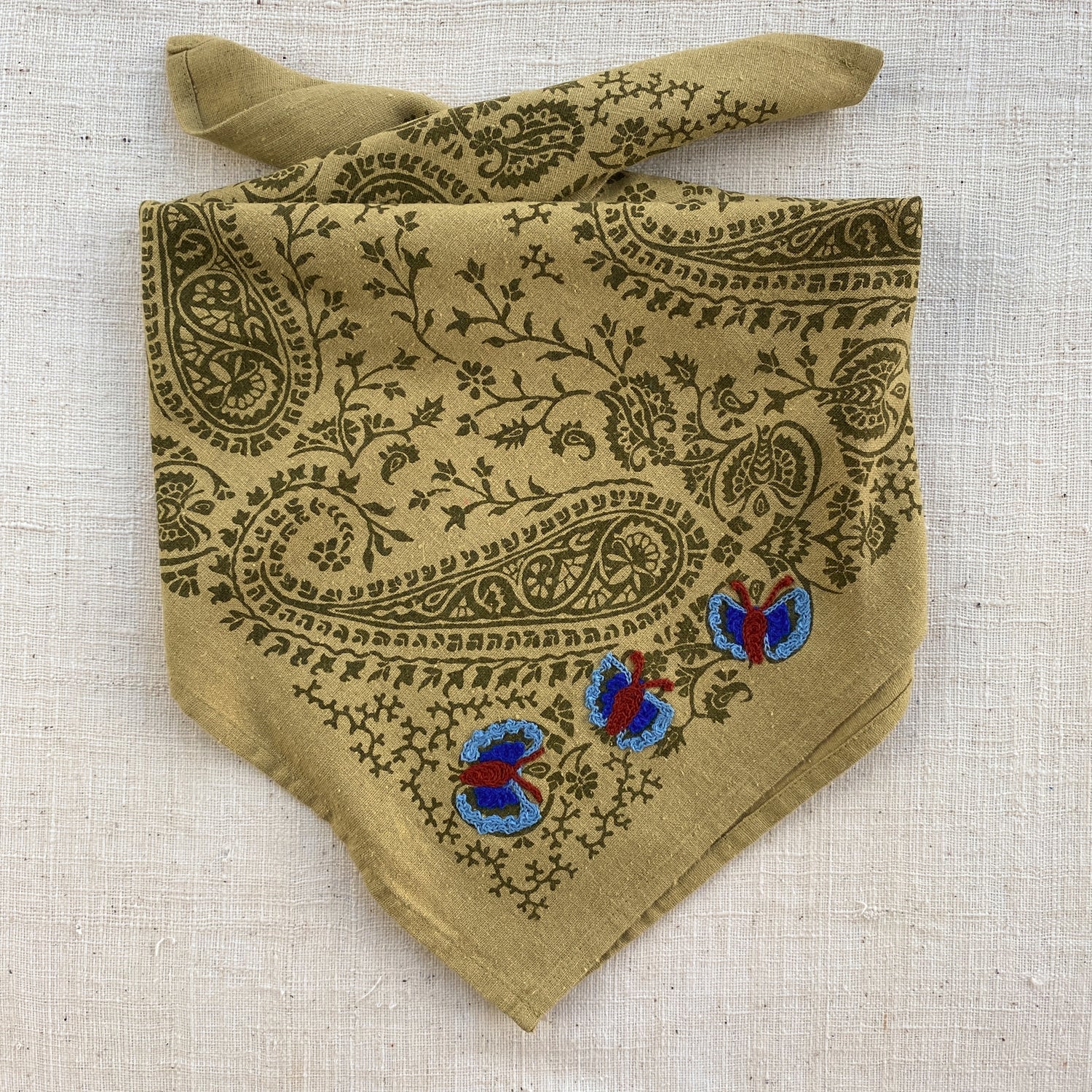 Embroidered Silk Bandana | Paisley Chebula