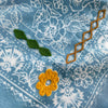 Embroidered Cotton Bandana | Rosey - Faded Blue