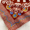 Embroidered Cotton Bandana | Sundial - Chili