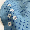 Embroidered Silk Bandana | Dot - Indigo