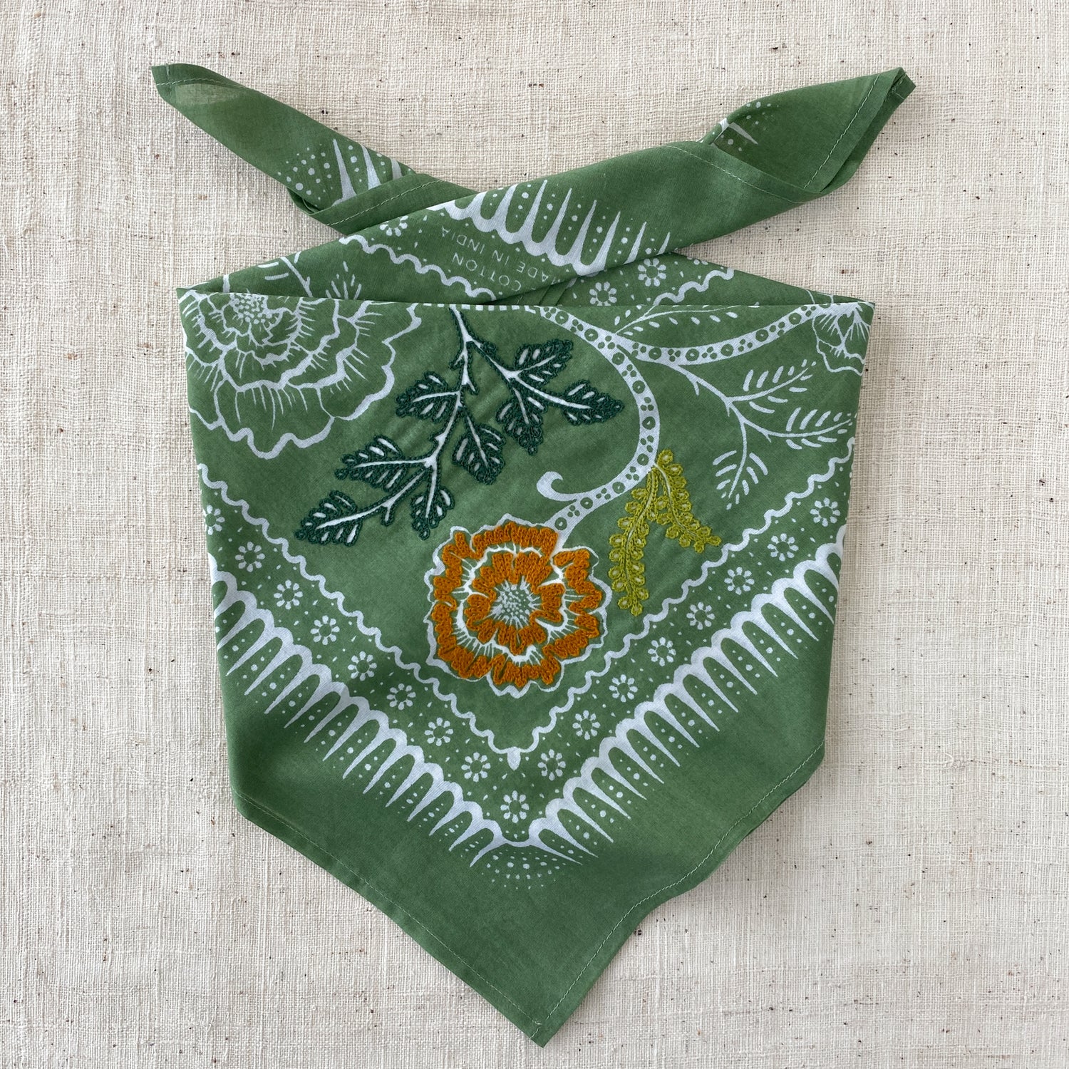 Embroidered Cotton Bandana | Ramble - Cactus