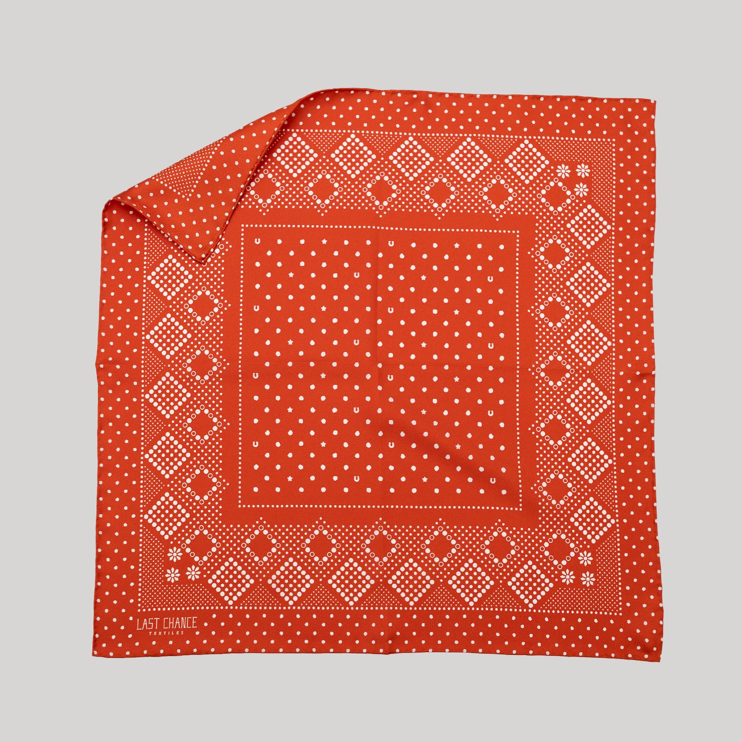 Silk Twill Scarf - Daisy in Chili