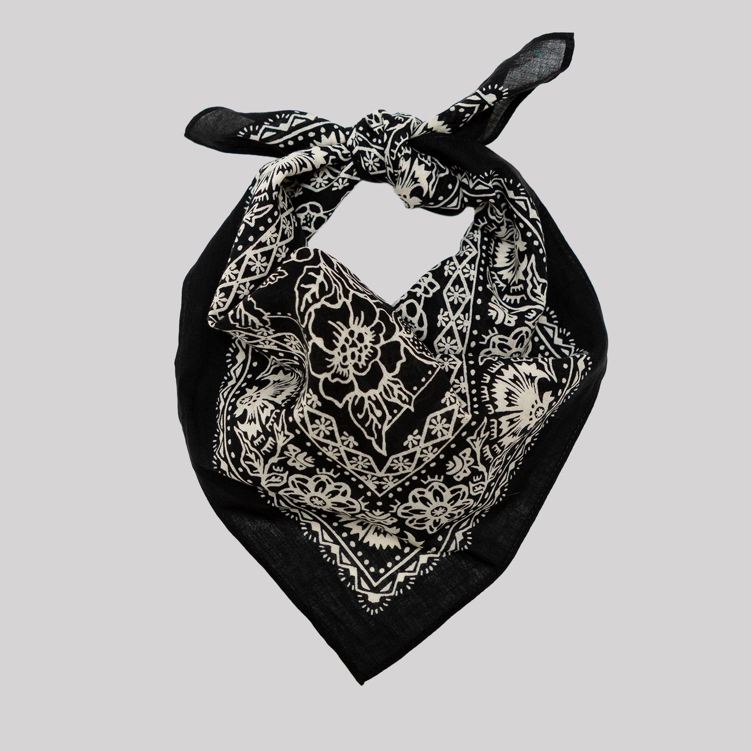 Cotton Rosey Bandana | Black