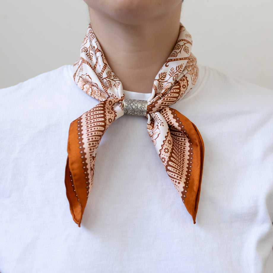 Silk Twill Scarf - Ramble in Sandstone – lastchancetextiles Silk Twill Scarf - Ramble in Sandstone – lastchancetextiles