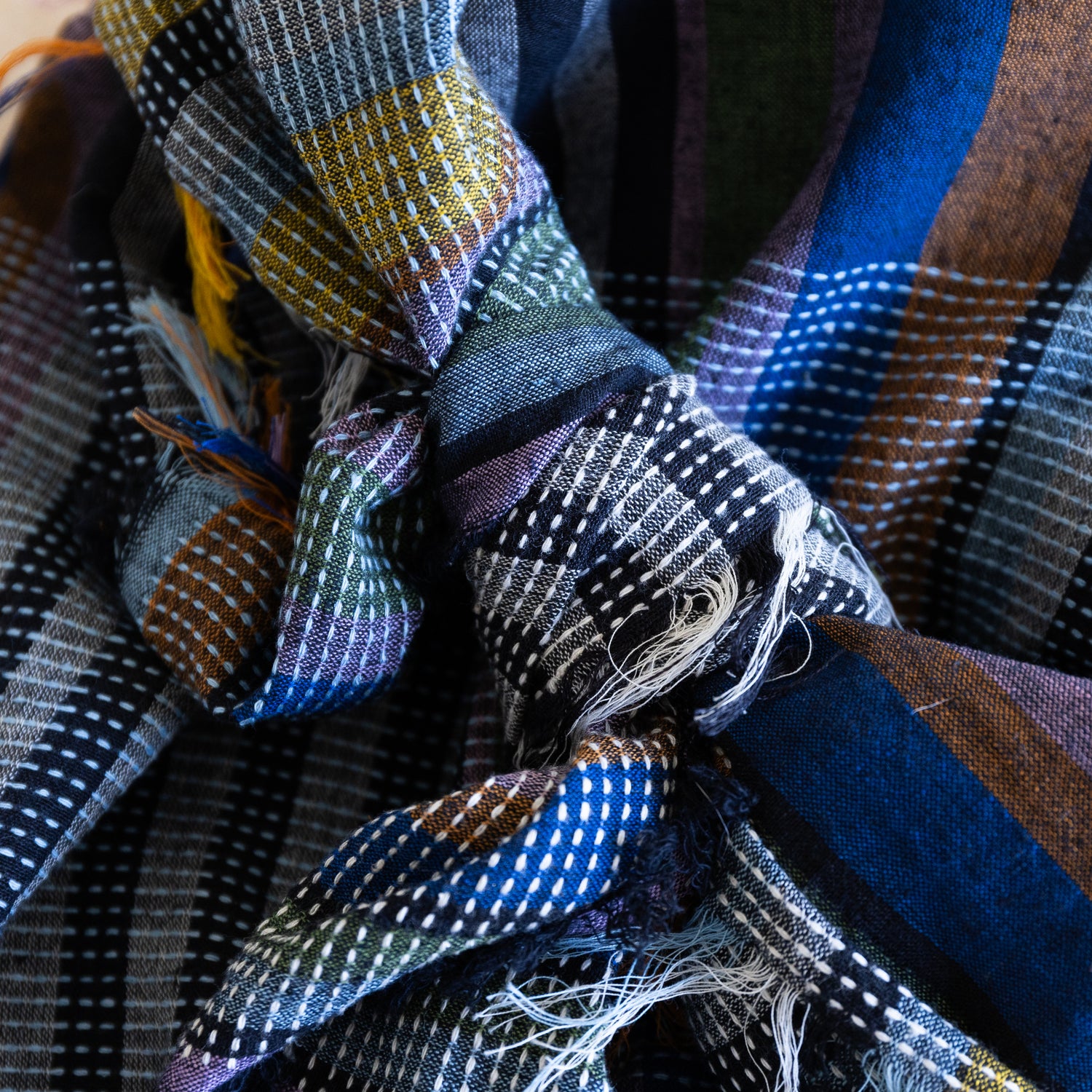 Khadi Cowboy Scarf - Olema in Night Meadow