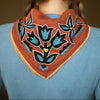 Chainstitch Silk Noil Bandana | Redwood Tulips