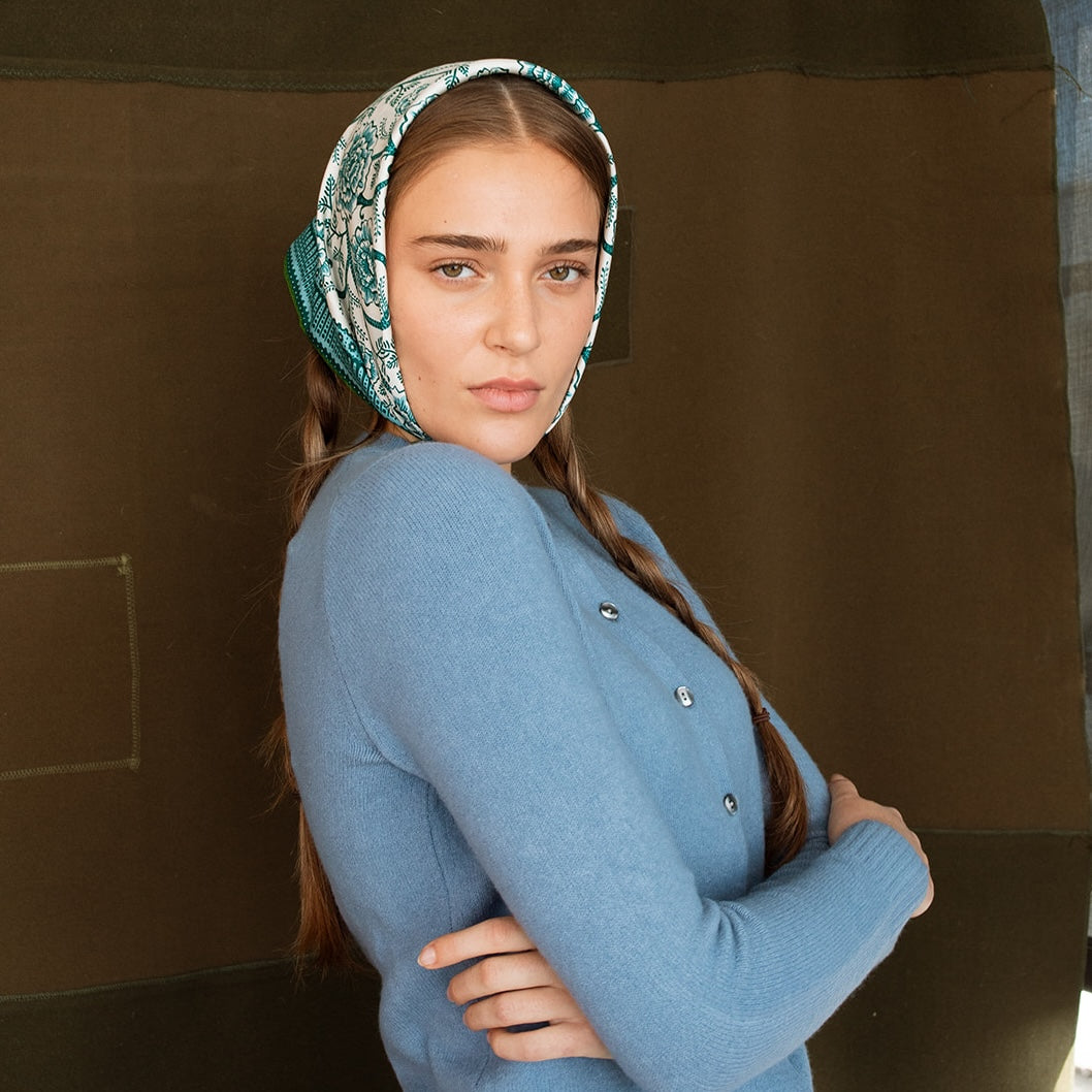 Silk Twill Scarf - Ramble in Sage