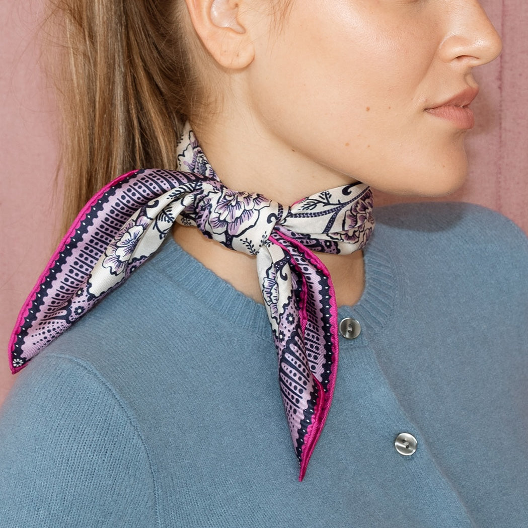 Silk Twill Scarf - Ramble in Viola