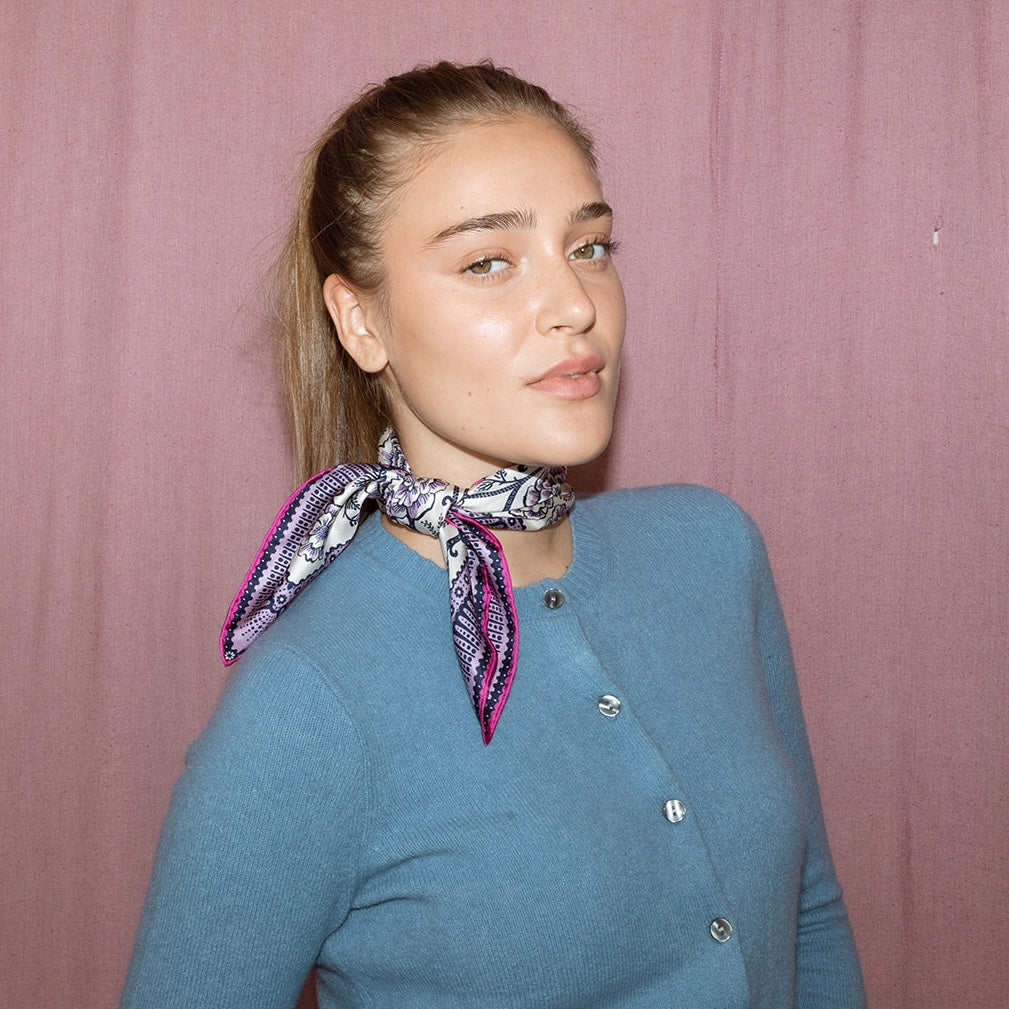 Silk Twill Scarf - Ramble in Viola