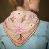 Chainstitch Silk Noil Bandana  | Ash Pink Daisies