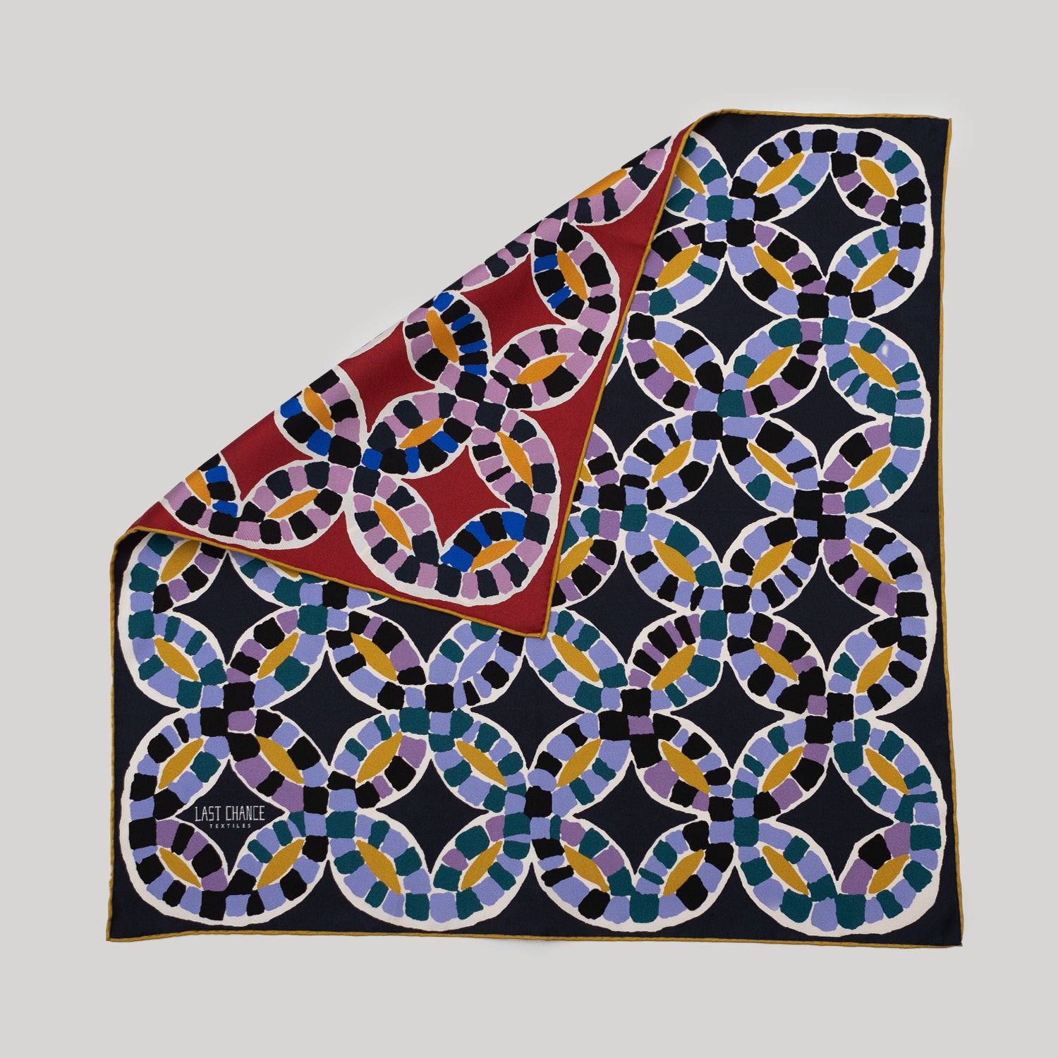 Twofer Silk Scarf - Rings Quilt