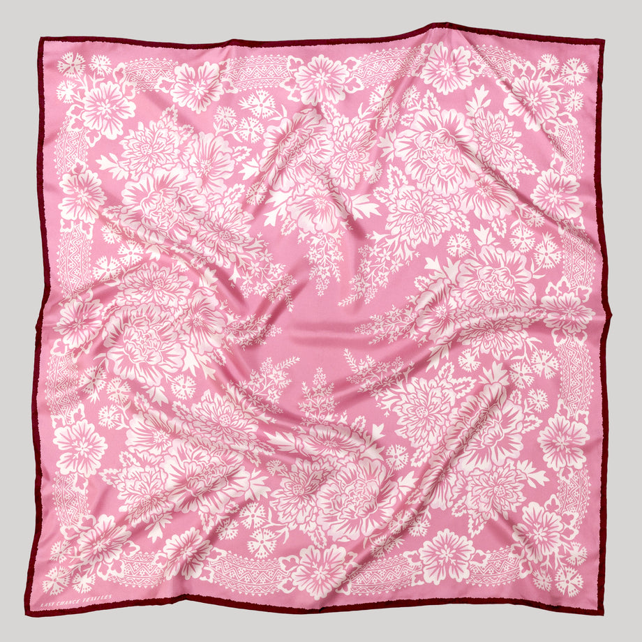 Silk Twill Scarf - Blossom in Rose Pink – lastchancetextiles